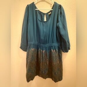 Women’s Dark Teal Paisley Print Dress